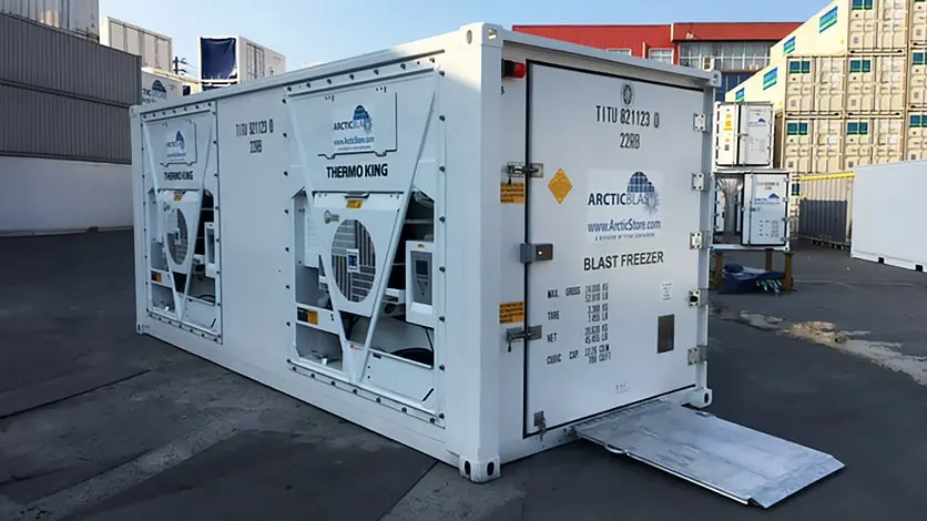Depozitare la rece ArcticBlast – Containere frigorifice de 20 ft cu răcire rapidă de închiriat