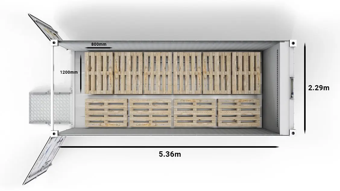 ArcticStore de 20 ft cu europaleți