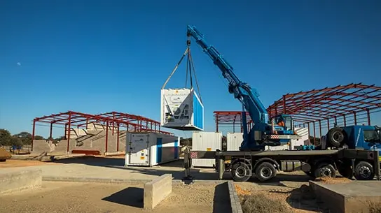 Instalarea containerelor frigorifice ArcticStore în Botswana