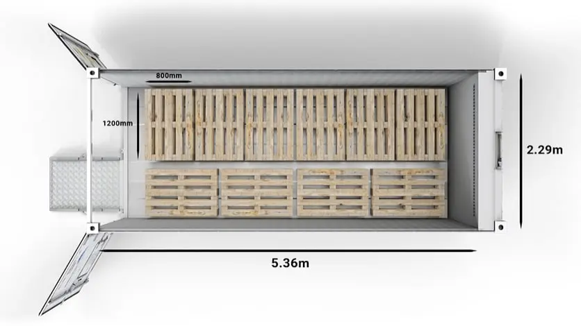 ArcticStore de 20 ft cu paleți