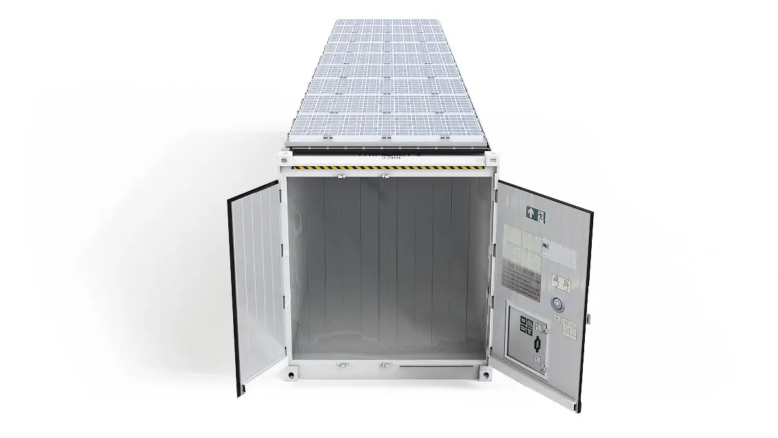 40ft ArcticStore Horizon cu Panouri Solare Uși Deschise Vedere frontală